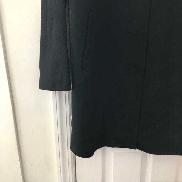 Jane Post Black Cashmere Blend Snap Button High Neck Classic A Line Coat Small - Picture 7 of 15